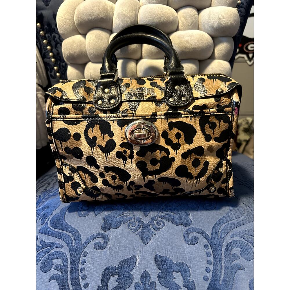 Coach Leopard Print Bowling Bag
